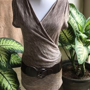 Stylish top with faux belt detailing